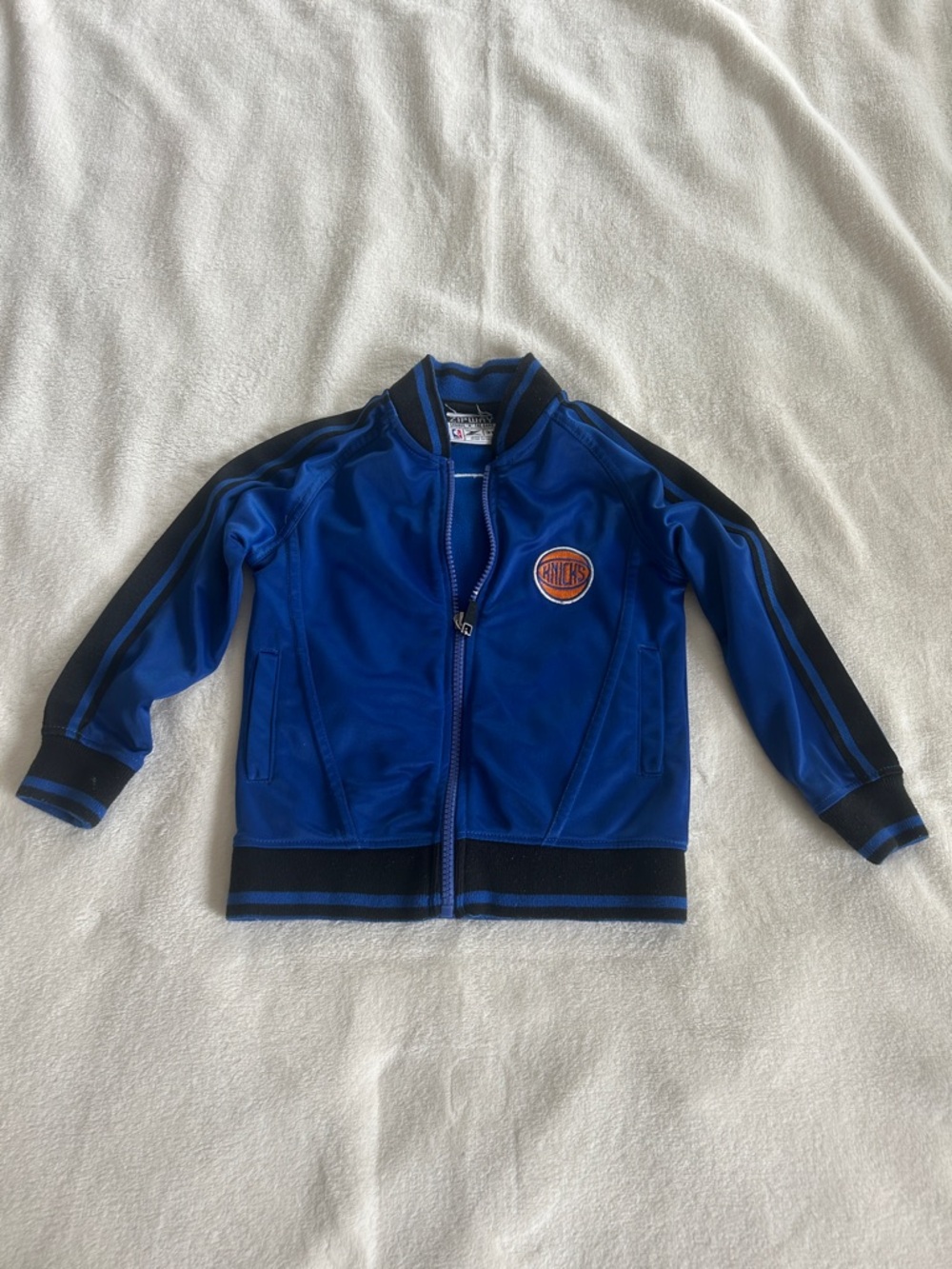 Blue Kids Zip-Up Jacket with Embroidered Patch
